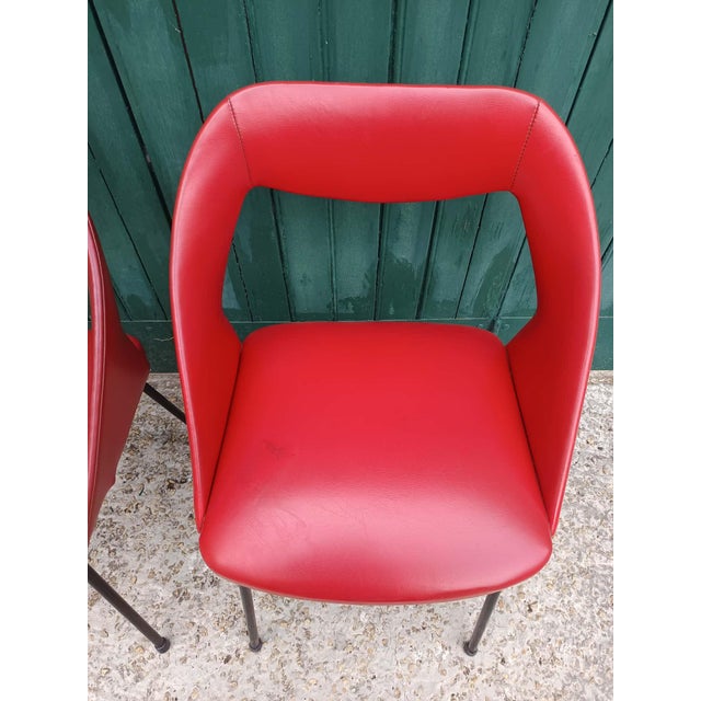 Vintage Red Vinyl Armchairs, 1970, Set of 2 For Sale - Image 16 of 18