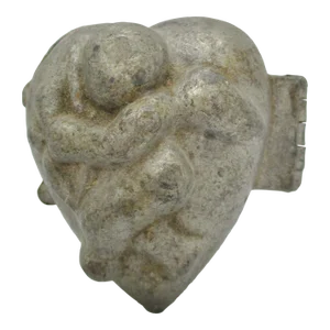Antique Eppelsheimer Hinged Heart Shaped Cupid Ice Cream Mold