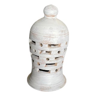 Hand-Painted Tunisian Terracotta Lantern For Sale