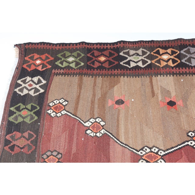 Decorative Vintage Kars Kilim With Central Medallions – Handwoven Tribal Flatweave From Eastern Anatolia -5' 3'' X 10' 8'' For Sale - Image 12 of 12