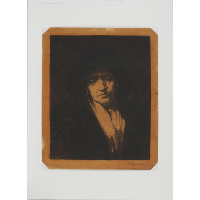 Renaissance Original Study of Rembrandt’s Portrait of an Old Woman by Eustaphy Shilnikovsky For Sale - Image 3 of 7