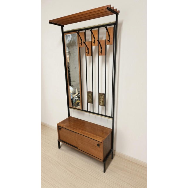 Mid-Century Modern Hallway Coat Rack with Mirror by Alfred Hendrickx for Belform, Belgium, 1940s For Sale - Image 17 of 18
