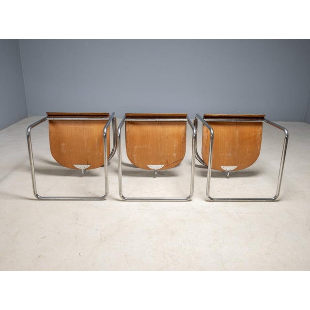 1930s Functionalist Dining Set attributed to Jindřich Halabala, Czechoslovakia, 1940s, Set of 4 For Sale - Image 5 of 15