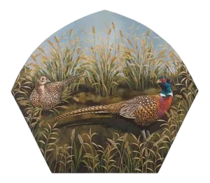 Ring Necked Pheasants Fire Screen
