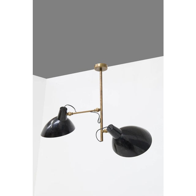 French Style Modern Black and Brass Pendant, 2009, in Very Good conditions. Designed 1990 to 1999 Up to 250V (Europe/UK...
