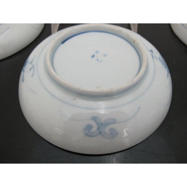 Ceramic Japanese Imari Hand Painted Kirin & Flower Porcelain 4 3/4" Plate Set of 6 For Sale - Image 7 of 9