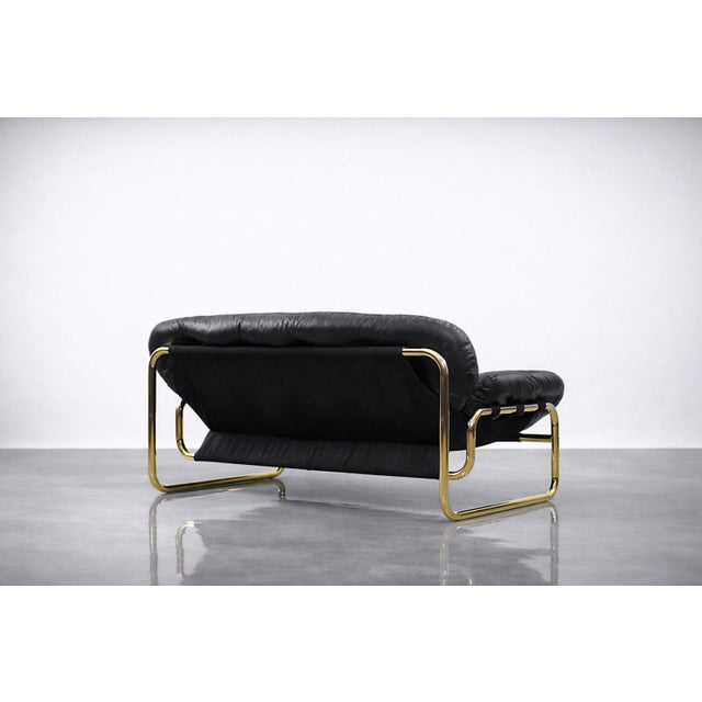 Vintage Scandinavian Sofa in Black Leather by John-Bertil Häggström for Swed-Form, 1970s For Sale - Image 18 of 18