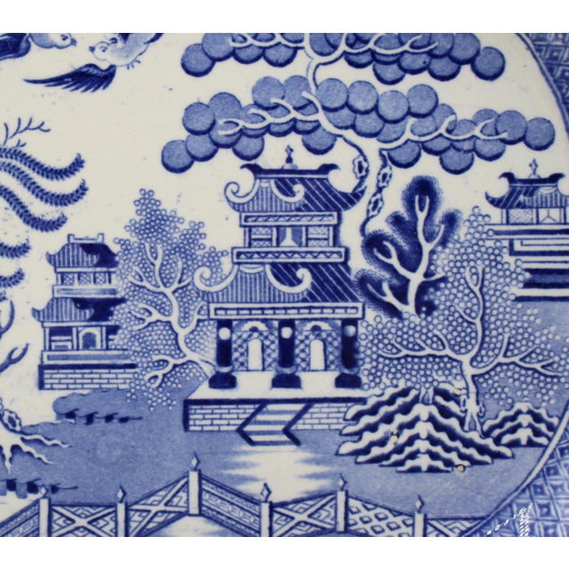 English C. 1859-84 Blue Willow Pattern Platter by J. T. Hudden For Sale In Raleigh - Image 6 of 7