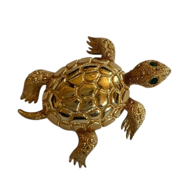 Stamped Monet Mid-Century brooch symbolizes good fortune, longevity and wisdom.