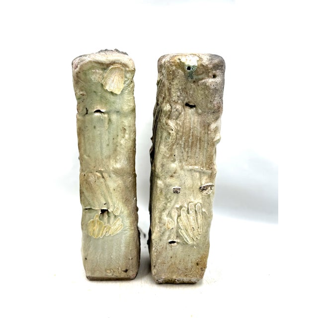 Sculpture Pair of stoneware totems by Eric Astoul (signed), wood-fired This piece has an attribution mark, I am sure that...