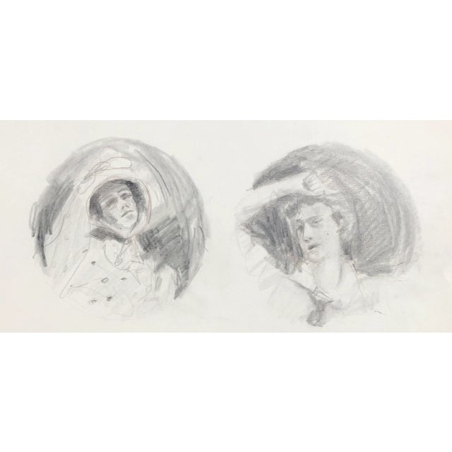 1970s Adrienne Anderson Victorian Portrait Studies Drawing For Sale