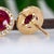 3.6cts, 7mm Madagascar Ruby and Diamond Halo Earrings in Solid 14k Gold- 2 pieces For Sale In Columbus - Image 6 of 6