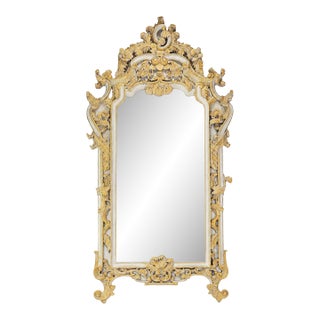 Vintage 20th-Century Italian Baroque Gilded Wall Mirror For Sale