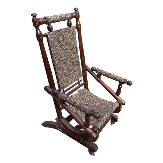 Antique 19th Century Eastlake Rocking Chair With Springs For Sale