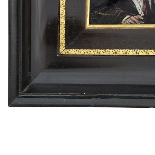 1940s 1940s French Enameled Copper Recreation of Frans Hals Painting the Itinerant Painter For Sale - Image 5 of 9