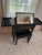 Black Vintage Chinoiserie Black Lacquer Folding Dressing Table/Vanity With Original Mirror and Matching Stool, 2 Pieces For Sale - Image 8 of 10