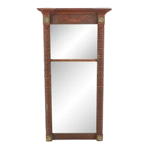 19th Century American Empire Carved Mahogany Pier Mirror