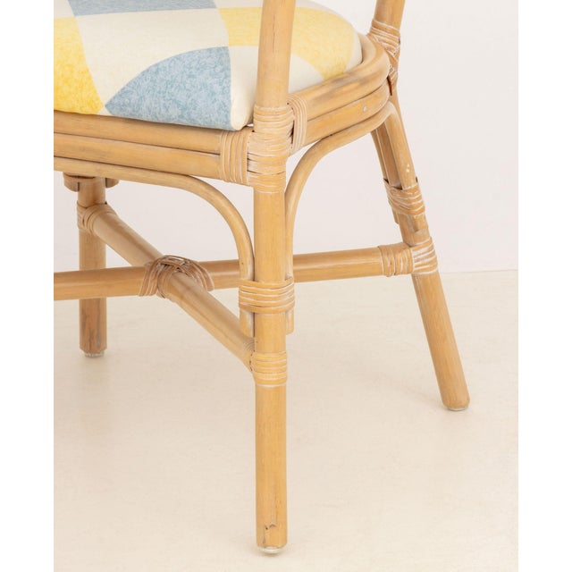 Modern Rattan Upholstered Armchair For Sale In New York - Image 6 of 9
