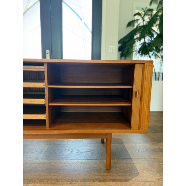 Jens Quistgaard for Peter Løvig Nielsen Danish Modern Teak Tambour Door Credenza, Denmark, C. 1970 For Sale - Image 9 of 17