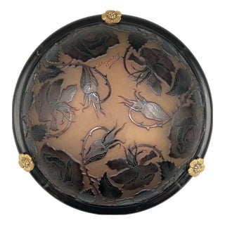Art Nouveau Cameo Glass Ceiling Pendant by Paul Nicolas for Dargental, France, 1920s For Sale