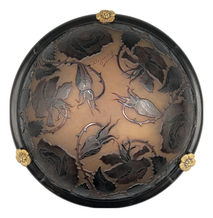 Art Nouveau Cameo Glass Ceiling Pendant by Paul Nicolas for Dargental, France, 1920s