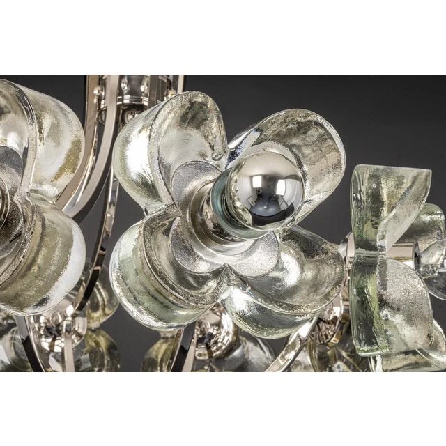 Large Chrome and Crystal Glass Pendant Lamp by Sische, Germany, 1970s For Sale - Image 11 of 12