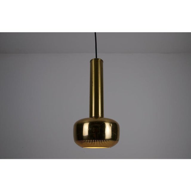 Tue Poulsen Brass Pendant Lamp by Vilhelm Lauritzen for Louis Poulen, Denmark, 1960s For Sale - Image 4 of 10