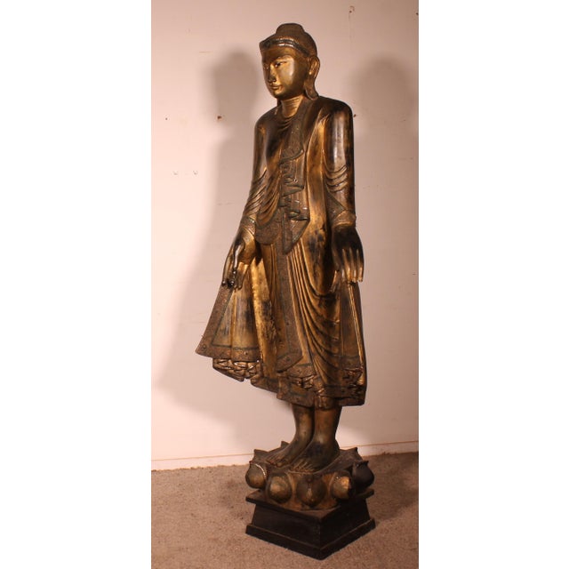 Burmese Artist, Large Mandalay Buddha, 1800s, Wood For Sale - Image 11 of 17