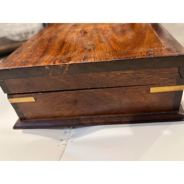 1950s Rosewood Keepsake Box With Brass Inlay For Sale - Image 9 of 11