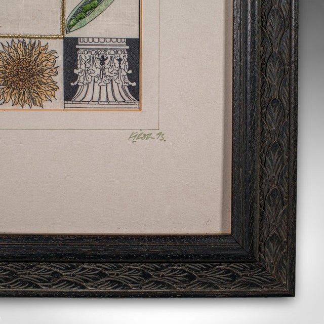 Set of 4 Vintage Embroidery Panels, English, Hand Finished, Limited Edition, Art For Sale - Image 11 of 12