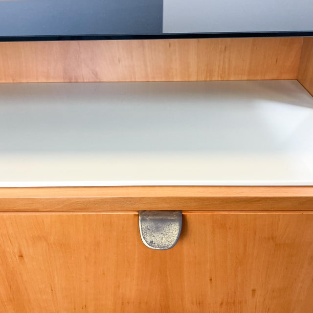 Mid-Century Modern Small Pearwood Chest of Drawers with Black and White Glass Top from WK Möbel, 1950s For Sale - Image 3 of 13