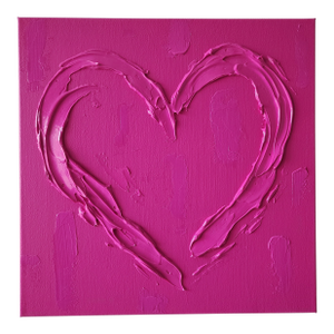 Pink Abstract Heart Painting