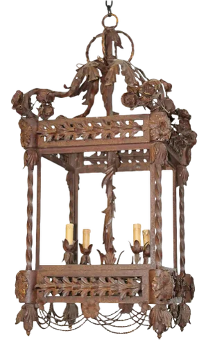 1980s French Wrought Iron Lantern
