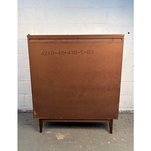 Wood Mid 20th Century Brasilia Style Walnut and Brass Gentleman’s Chest For Sale - Image 7 of 15