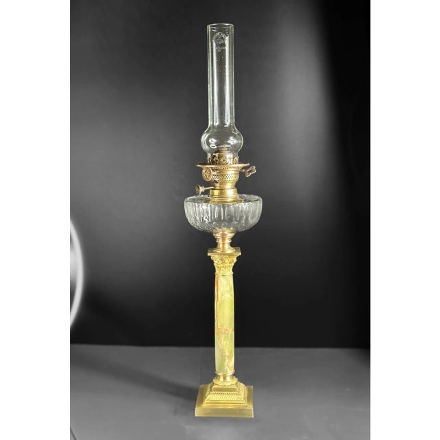Antique French Lamp in Onyx with Crystal and Bronze, 1870s For Sale - Image 11 of 11