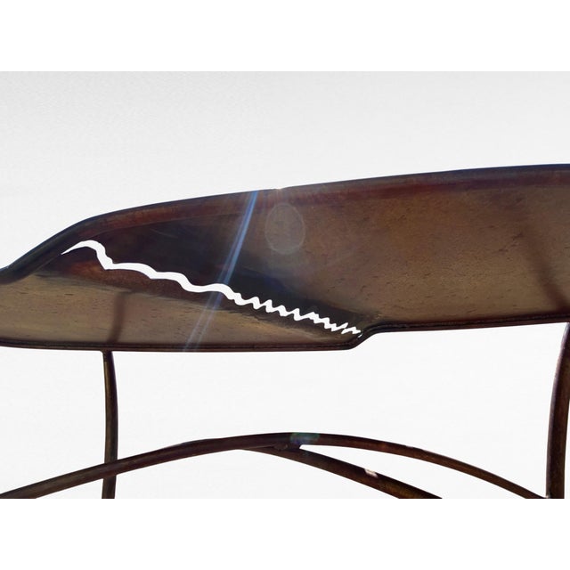 1999 Monumental Studio Craft "Inverted Opposition" Handmade Metal Console Table by Mark Oldland For Sale - Image 12 of 16