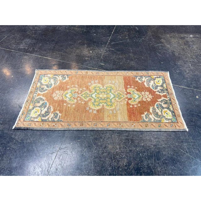 Turkish Mini Rug Oriental Hand Knotted Vintage Rug 1'7" x 3'2" #17492 For Sale - Image 4 of 8