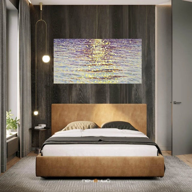 Realism Golden Sparks of the Ocean.Modern Original Painting. Arts Bound For Sale - Image 3 of 12