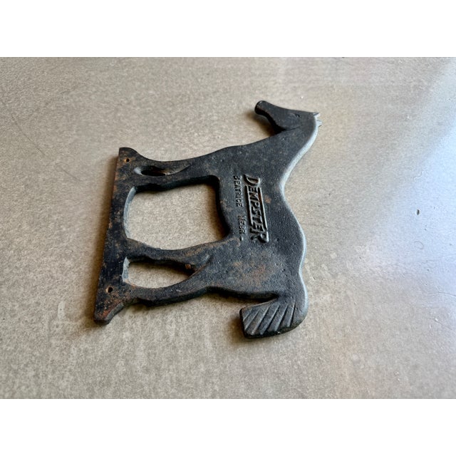 Metal Antique Dempster Cast Iron Bobtail Horse Windmill Weight Beatrice Nebraska For Sale - Image 7 of 14