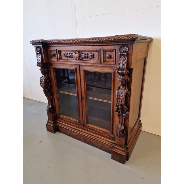 Renaissance Style Display Cabinet in Oak For Sale - Image 14 of 14