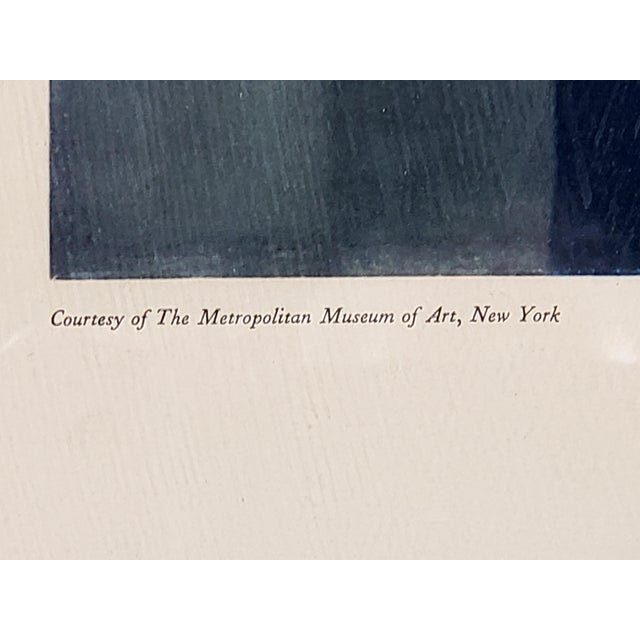 Vintage Original Johannes Vermeer "Young Woman With Water Jug" Offset Print, Framed With Glass For Sale - Image 4 of 5