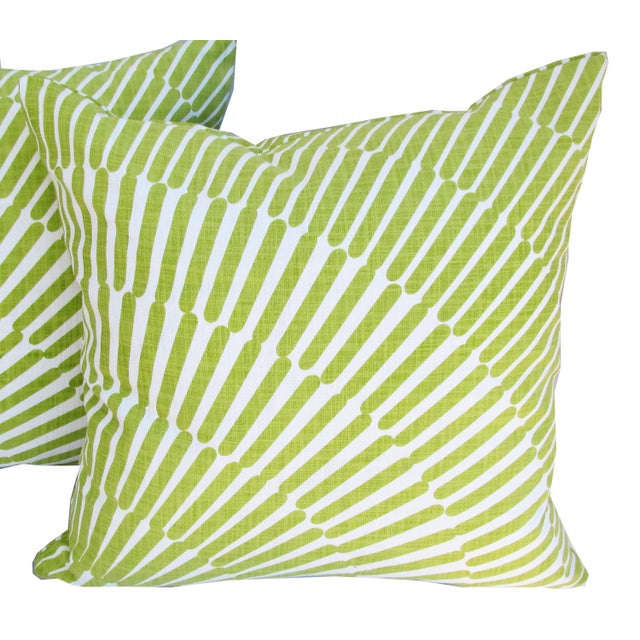 Pair of Green and White Throw Pillows Chairish