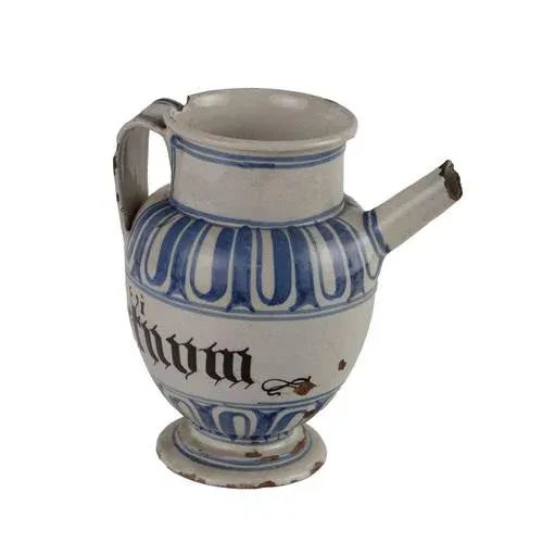 18th Century Pharmacy Jug Majolica Man, Bassano, Italy For Sale - Image 9 of 9