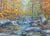 Original oil landscape by Sean Wu, Autumn forest stream