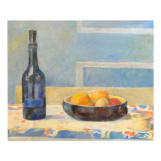 Fernand Blondin, Blue Bottle, Oil on Canvas For Sale