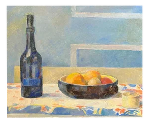 Fernand Blondin, Blue Bottle, Oil on Canvas