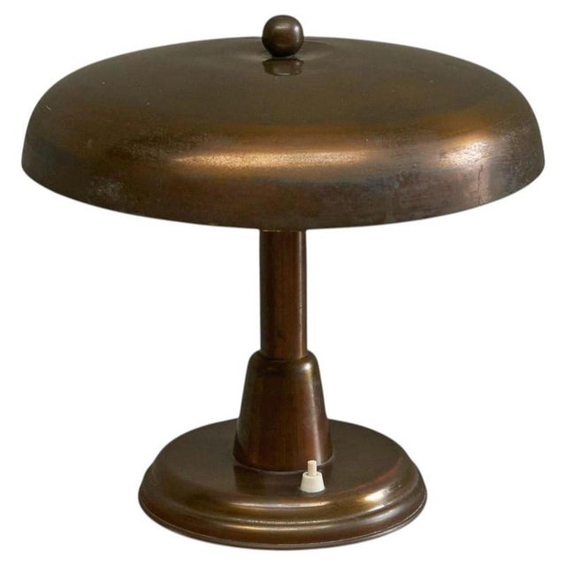 Vintage Italian Table Lamp in Patinated Brass, 1940s For Sale - Image 15 of 15