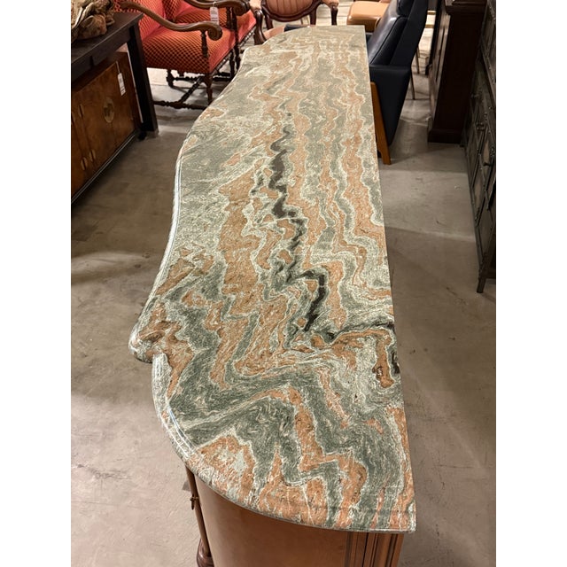 Custom Design Louis XVI–Style Marble Top + Burl Credenza For Sale In San Francisco - Image 6 of 12