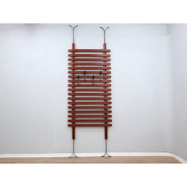 Mid-Century Italian Teak Wall Coat Rack from F.lli Proserpio, 1950s For Sale - Image 4 of 13