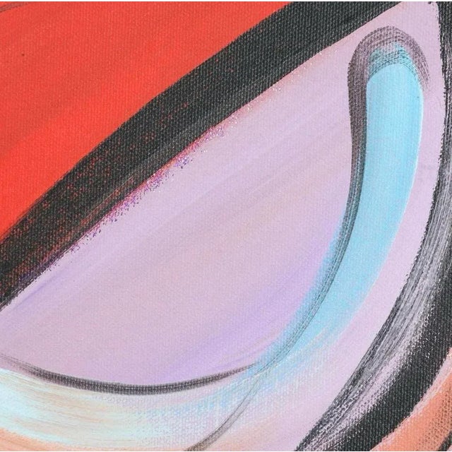 Huge 20th C Abstract Oil Painting "Swirls" Pop Art 48x24 For Sale - Image 9 of 10